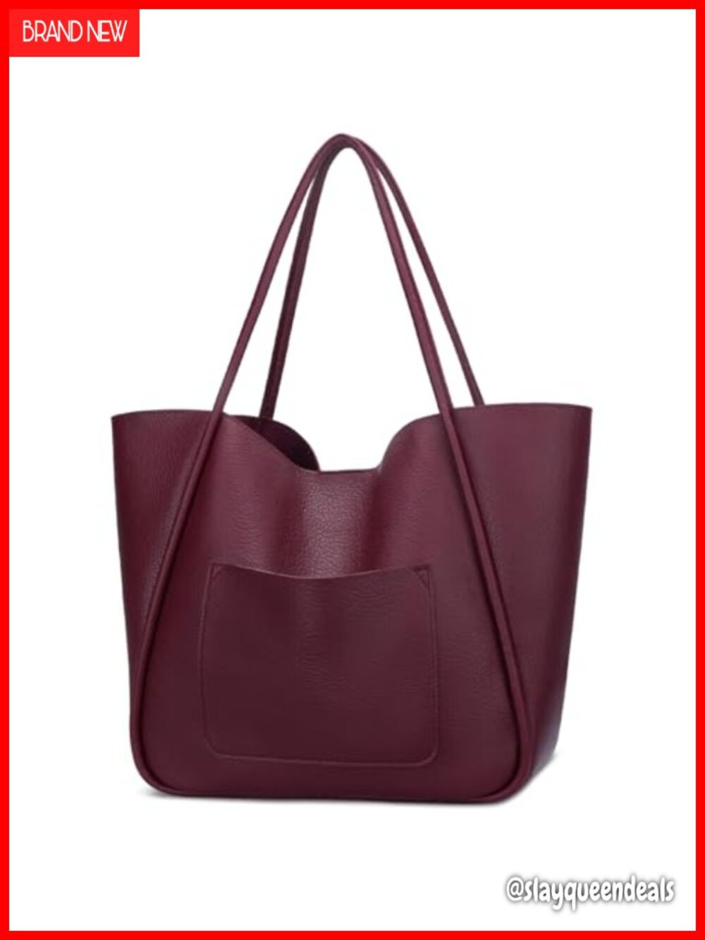 Vegan Leather Tote Bag for Women Large Capacity Shoulder Purse Travel Handbag